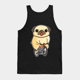 Pug Puppy Riding Bicycle Adorable Dog Bike Ride Tank Top